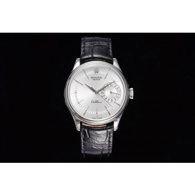 [GM공장]롤렉스 셀리니 50519 데이트 39mm 화이트다이얼 바인덱스 가죽스트랩