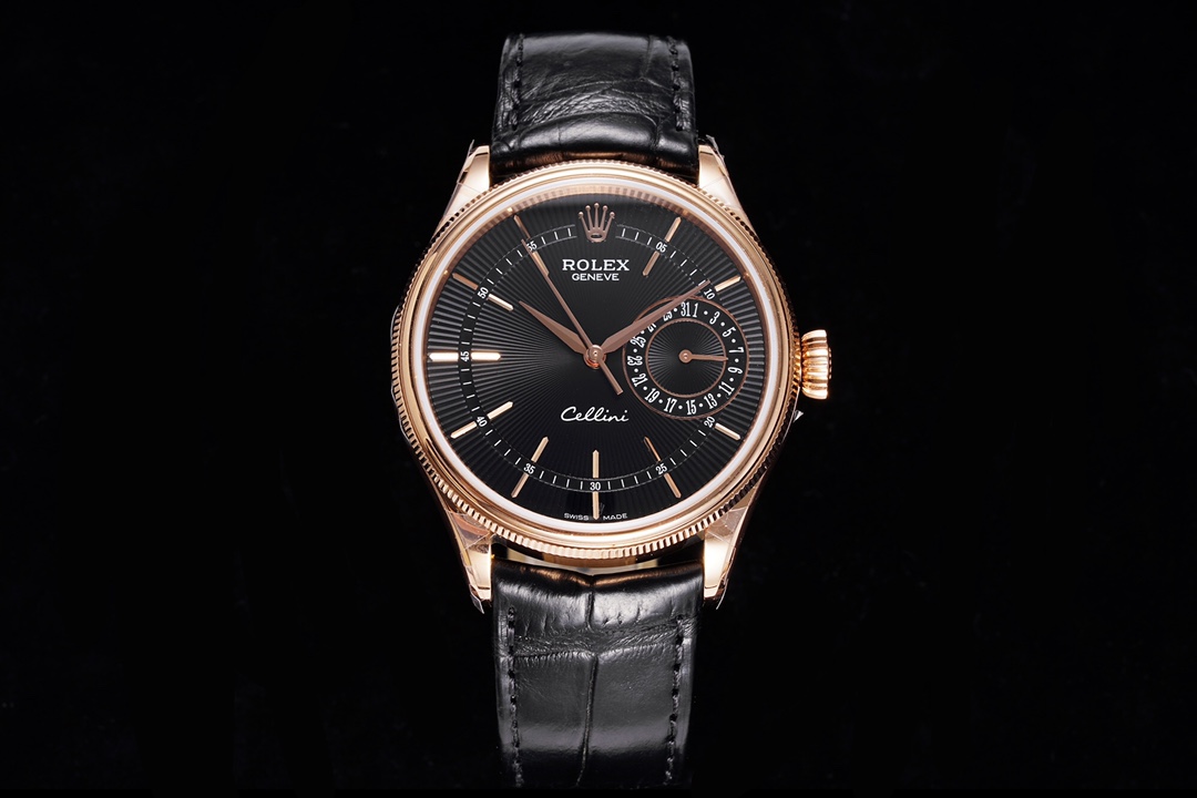 [GM공장]롤렉스 셀리니 50515 데이트 39mm 18K 로즈골드 도금 블랙다이얼 바인덱스 가죽스트랩