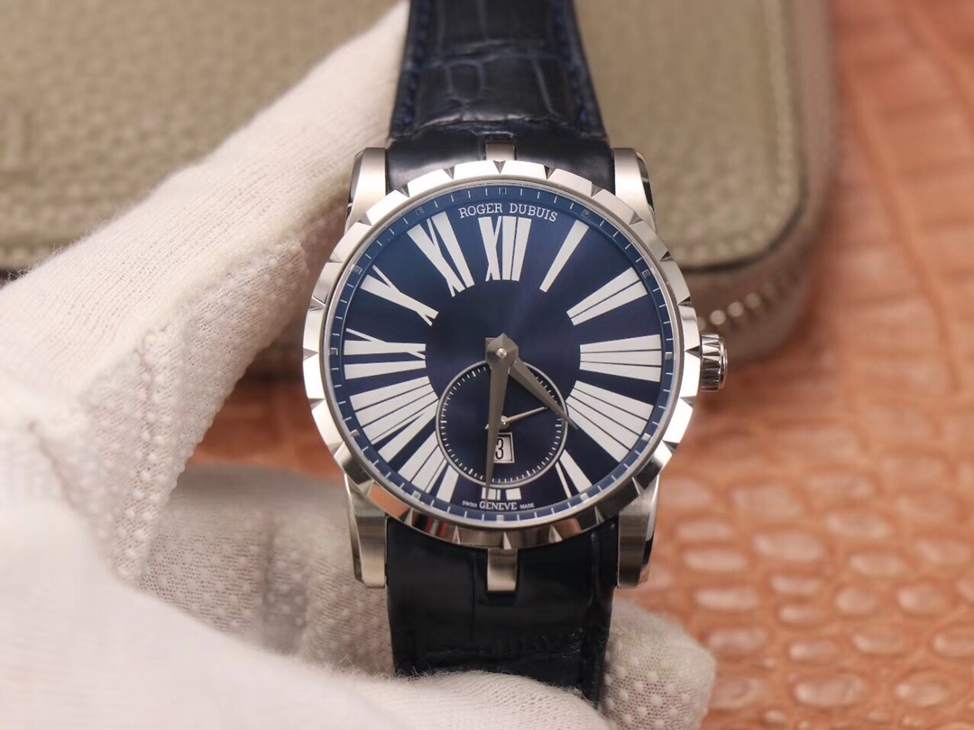 [PF공장]로저드뷔 엑스칼리버 42mm 블루다이얼 가죽스트랩