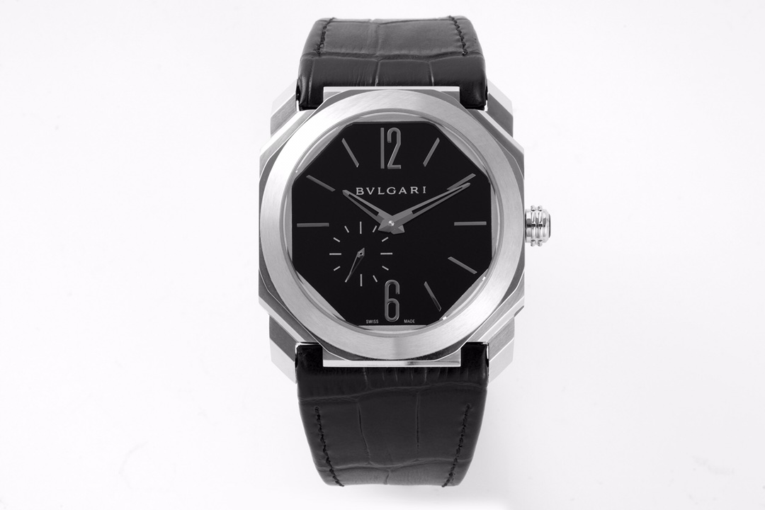 [BV공장]불가리 옥토 피니시모 42mm 블랙다이얼 가죽스트랩