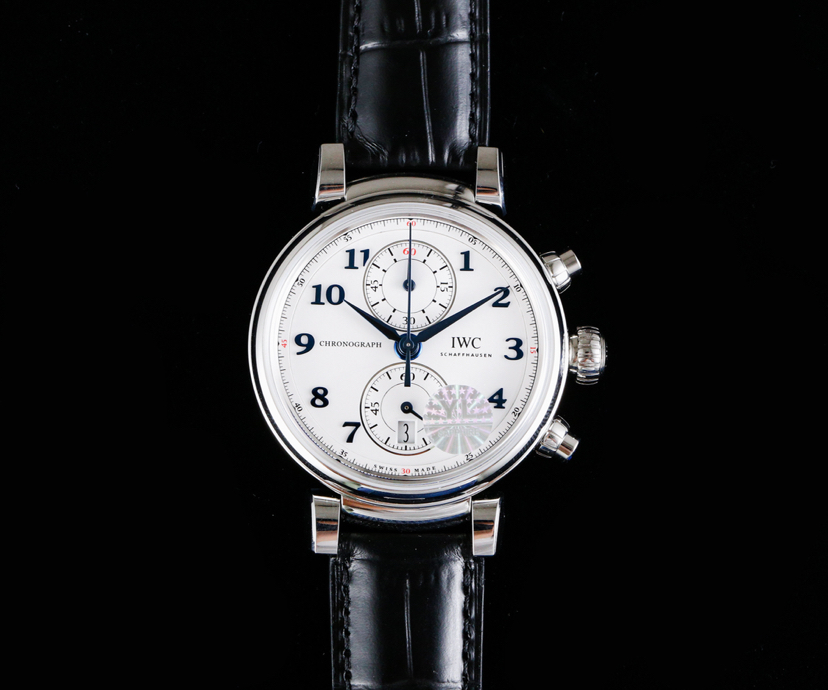 [YL공장]IWC 다빈치 크로노 IW3934 화이트다이얼 블루핸즈 가죽스트랩