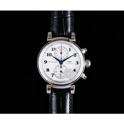 [YL공장]IWC 다빈치 크로노 IW3934 화이트다이얼 블루핸즈 가죽스트랩