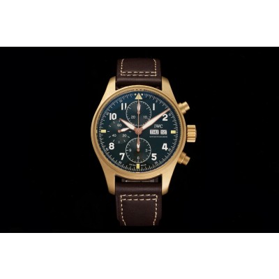[AZ공장]IWC 파일럿 크로노 스핏파이어 IW387902 브론즈 그린다이얼 가죽스트랩