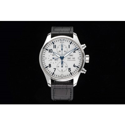 [AZ공장]IWC 파일럿 크로노 150주년 에디션 IW377725 화이트다이얼 가죽스트랩