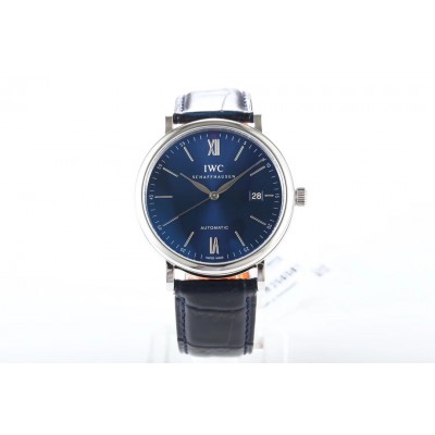 [MKS공장]IWC 포르토피노 블루다이얼 실버핸즈 가죽스트랩