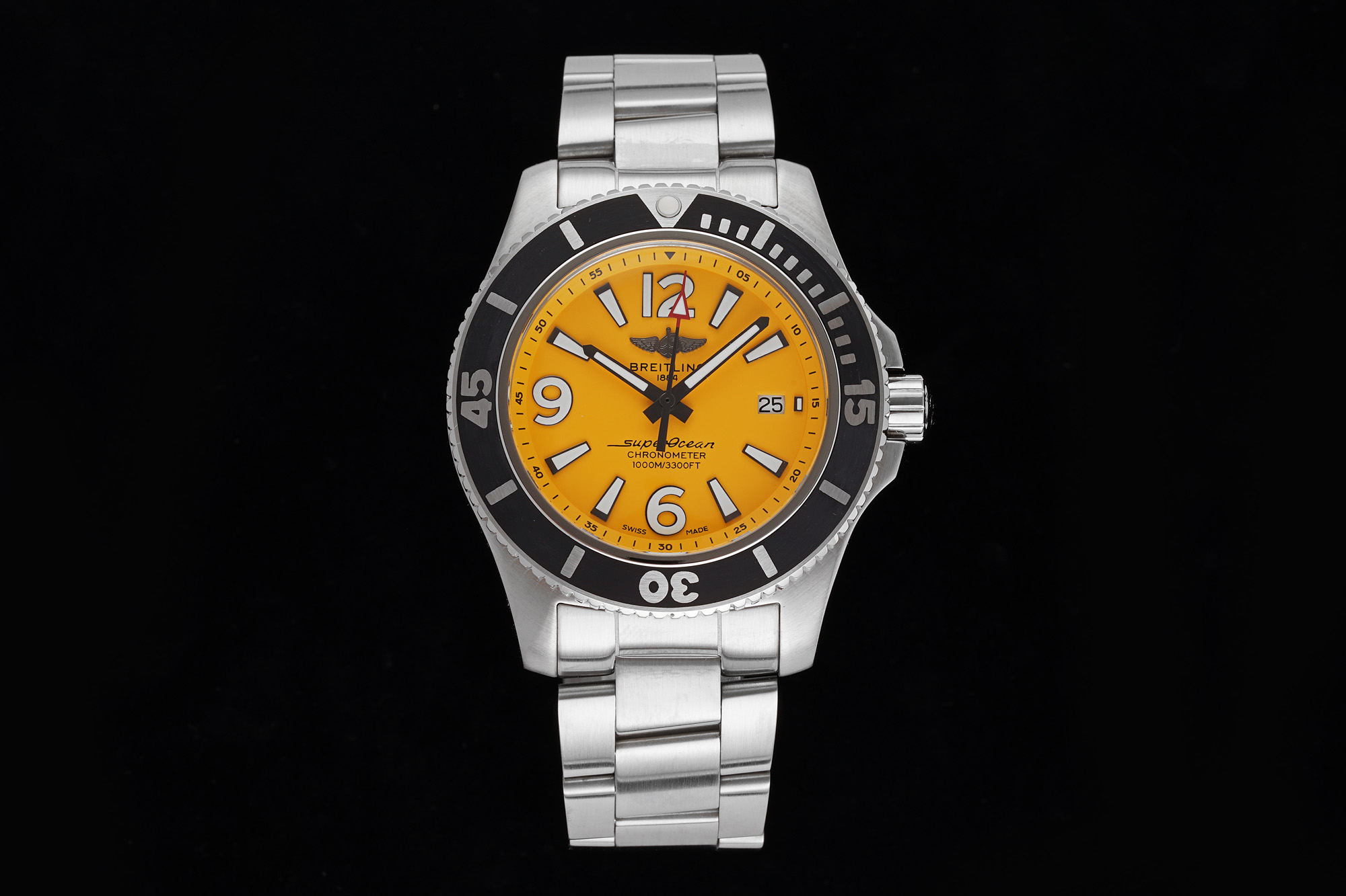 [TF공장]브라이틀링 슈퍼오션 44mm 옐로우다이얼 블랙베젤 브레이슬릿
