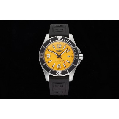 [TF공장]브라이틀링 슈퍼오션 44mm 옐로우다이얼 블랙베젤 러버스트랩