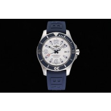 [TF공장]브라이틀링 슈퍼오션 44mm 화이트다이얼 블루베젤 러버스트랩