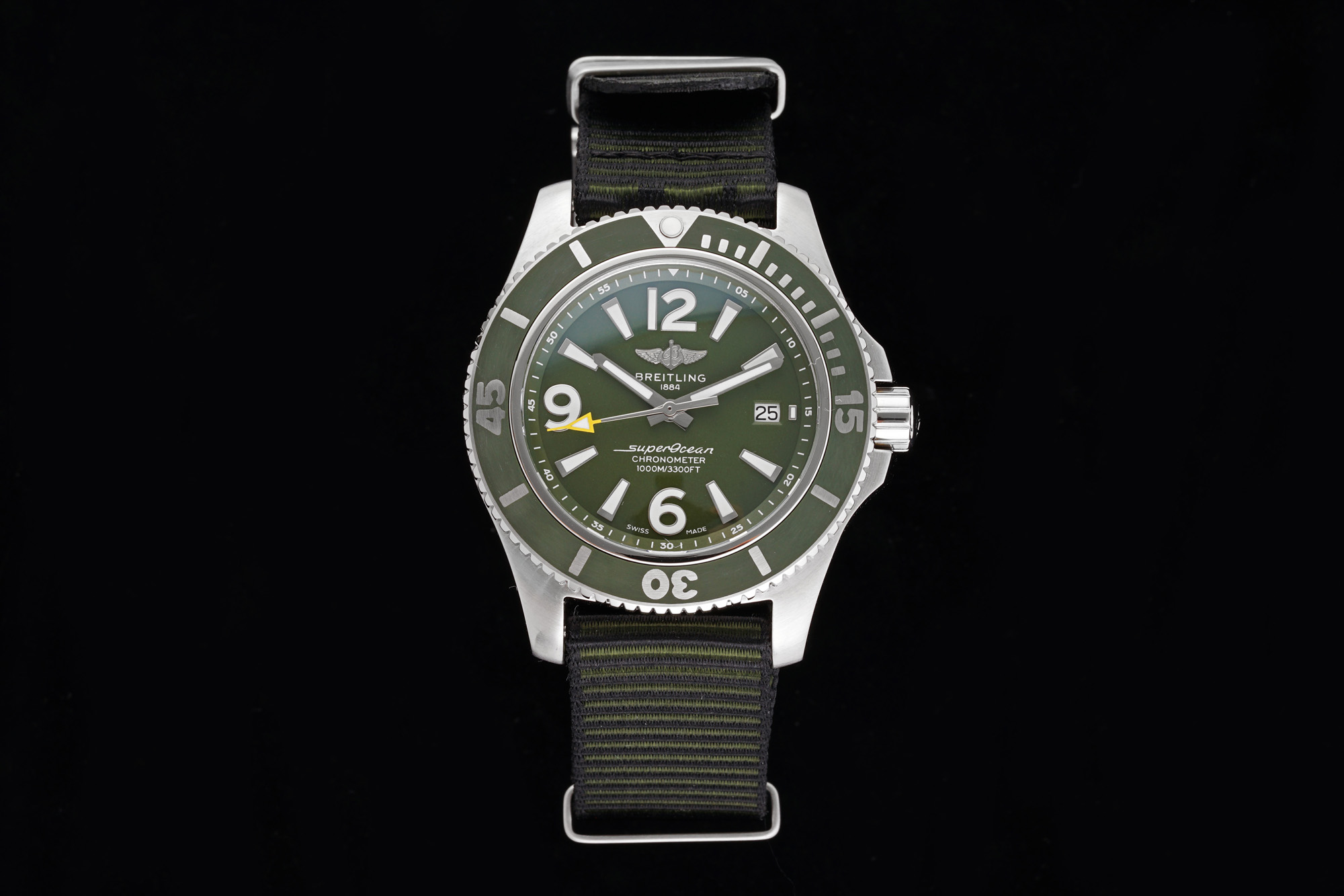 [TF공장]브라이틀링 슈퍼오션 44mm 그린다이얼 그린베젤 나토스트랩