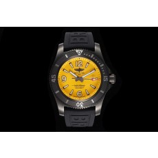 [TF공장]브라이틀링 슈퍼오션 46mm DLC블랙 옐로우다이얼 러버스트랩