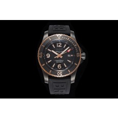 [TF공장]브라이틀링 슈퍼오션 46mm DLC블랙 블랙다이얼 로즈골드베젤 러버스트랩