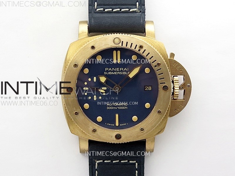 [VS공장] 파네라이 42미리 PAM1074 브론조 블루다이얼 블루가죽스트랩 W Bronzo VSF 11 Best Edition Blue Dial on Blue Calfskin Strap P.900 Clone