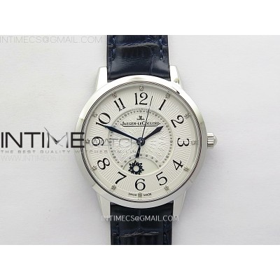 Rendez-Vous Night & Day SS ZF 11 Best Edition White Textured Dial SS Bezel on Black Leather Strap Super Clone A898