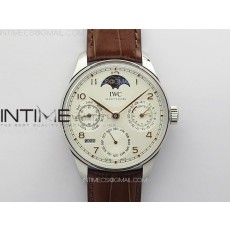 Portuguese IW503307 Real PR SS APSF 11 Best Edition White Dial On Brown Leather Strap A52610