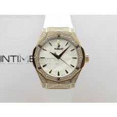 Classic Fusion Orlinski RG Full Diamonds APSF 11 Best Edtion White Faceted Dial on White Rubber Strap A2892