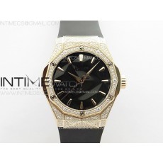 Classic Fusion Orlinski RG Full Diamonds APSF 11 Best Edtion Black Faceted Dial on Black Rubber Strap A2892