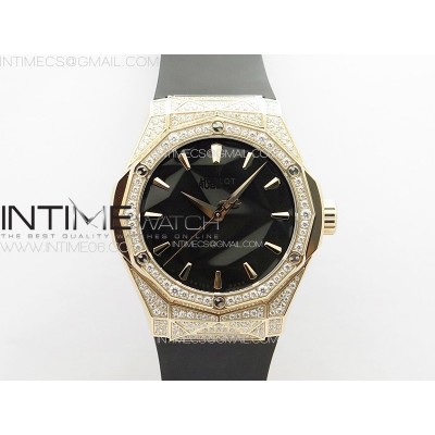 Classic Fusion Orlinski RG Full Diamonds APSF 11 Best Edtion Black Faceted Dial on Black Rubber Strap A2892