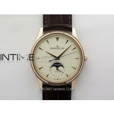 Master Ultra Thin Moon 1362520 RG ZF 11 Best Edition Ivory Dial on Brown Leather Strap V3 SA925 Super Clone