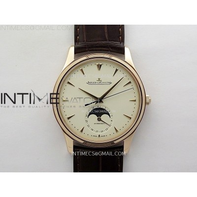 Master Ultra Thin Moon 1362520 RG ZF 11 Best Edition Ivory Dial on Brown Leather Strap V3 SA925 Super Clone