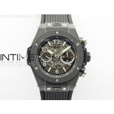 Hublot Big Bang Unico Titanium Black Ceramic ZF 11 Best Edition Skeleton Dial on Black Rubber Strap A1280