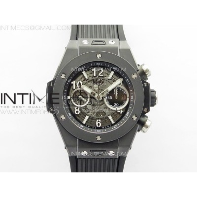 Hublot Big Bang Unico Titanium Black Ceramic ZF 11 Best Edition Skeleton Dial on Black Rubber Strap A1280