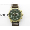 Pilot Chrono Spitfire IW387902 Bronze ZF 11 Best Edition Green Dial on Brown Leather Strap A7750