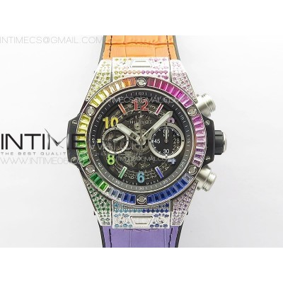Big Bang Unico Rainbow King SS 45mm ZF 11 Best Edition on Rainbow Gummy Strap A1242