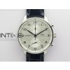 Portuguese IW371605 ZF V3 11 Best Edition SS White Dial Blue Markers on Blue Leather Strap A96355