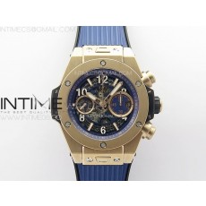 Hublot Big Bang Unico RG ZF 11 Best Edition Blue Skeleton Dial on Blue Rubber Strap A1280