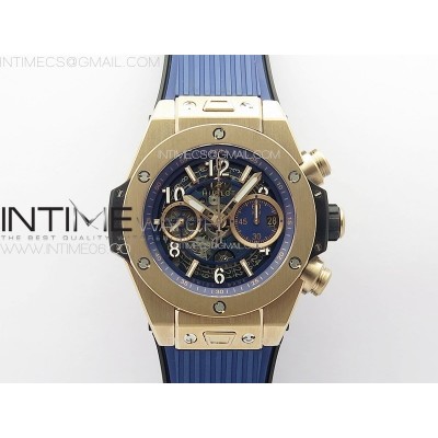 Hublot Big Bang Unico RG ZF 11 Best Edition Blue Skeleton Dial on Blue Rubber Strap A1280