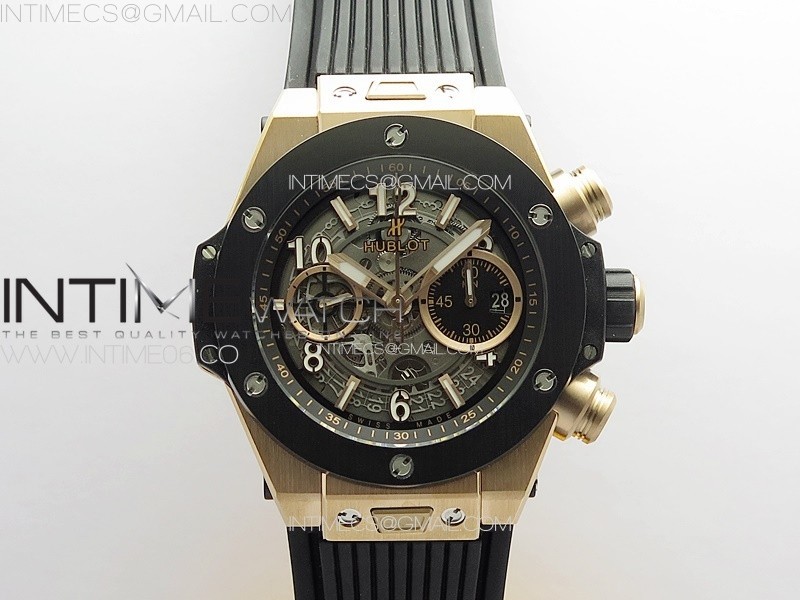 Hublot Big Bang Unico RG V2 Ceramic ZF 11 Best Edition Skeleton Dial on Black Rubber Strap A1280