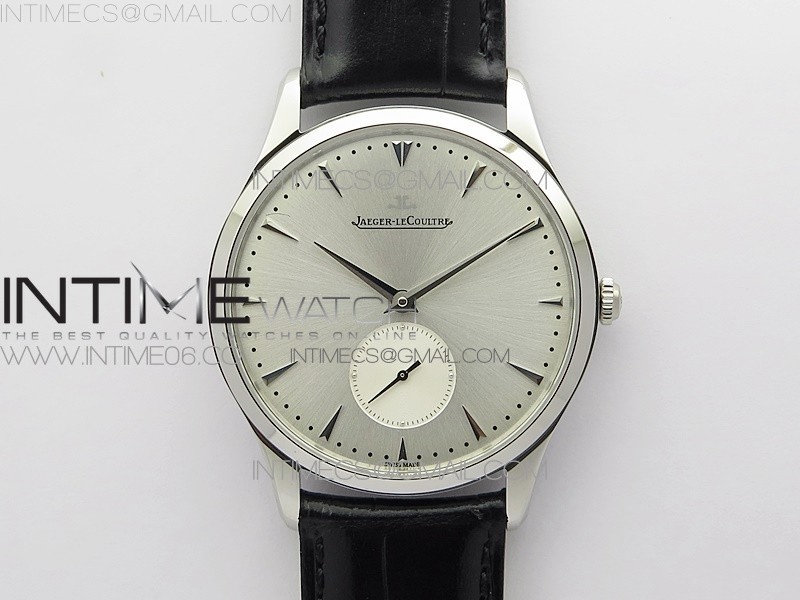 Master Ultra Thin Small Second SS ZF 11 Best Edition Silver Dial on Black Leather Strap A896