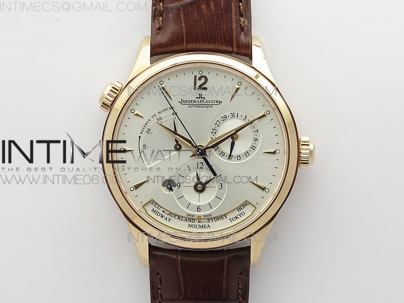 Master Geographic Real PR RG ZF 11 Best Edition Silver Dial on Brown Leather Strap A939