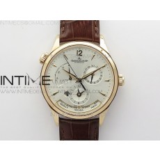 Master Geographic Real PR RG ZF 11 Best Edition Silver Dial on Brown Leather Strap A939