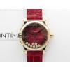 HAPPY SPORT AUTOMATIC RG 36MM ZF 11 BEST EDITION RED MOP DIAL ON RED LEATHER STRAP MIYOTA 9015