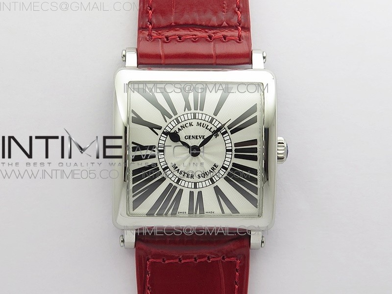 Master Square SS Ladies ZF 11 Best Edition White Roman Dial on Red Leather Strap Ronda Quartz