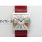 Master Square SS Ladies ZF 11 Best Edition White Colorful Roman Dial on Red Leather Strap Ronda Quartz