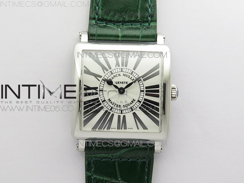 Master Square SS Ladies ZF 11 Best Edition White Roman Dial on Green Leather Strap Ronda Quartz