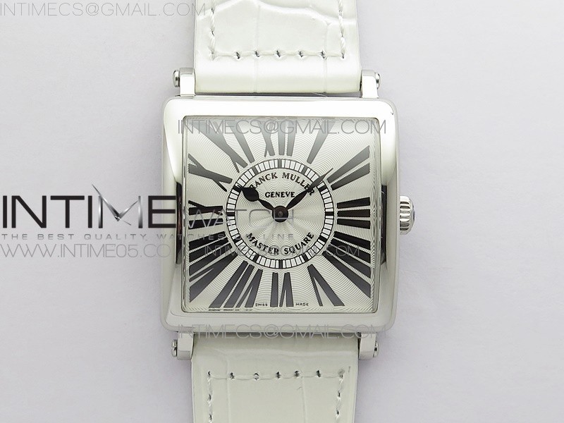 Master Square SS Ladies ZF 11 Best Edition White Roman Dial on White Leather Strap Ronda Quartz