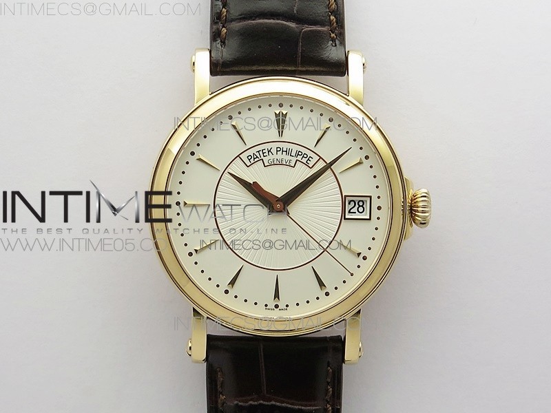 Calatrava 5153G-010 RG ZF 11 Best Edition White textured dial on Brown Leather Strap A324CS