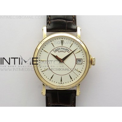 Calatrava 5153G-010 RG ZF 11 Best Edition White textured dial on Brown Leather Strap A324CS