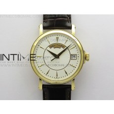Calatrava 5153G-010 YG ZF 11 Best Edition White textured dial on Brown Leather Strap A324CS