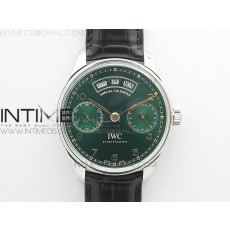 Portuguese Real PR Real Annual Calendar IW503510 ZF 11 Best Edition Green Dial on Black Leather Strap A52850