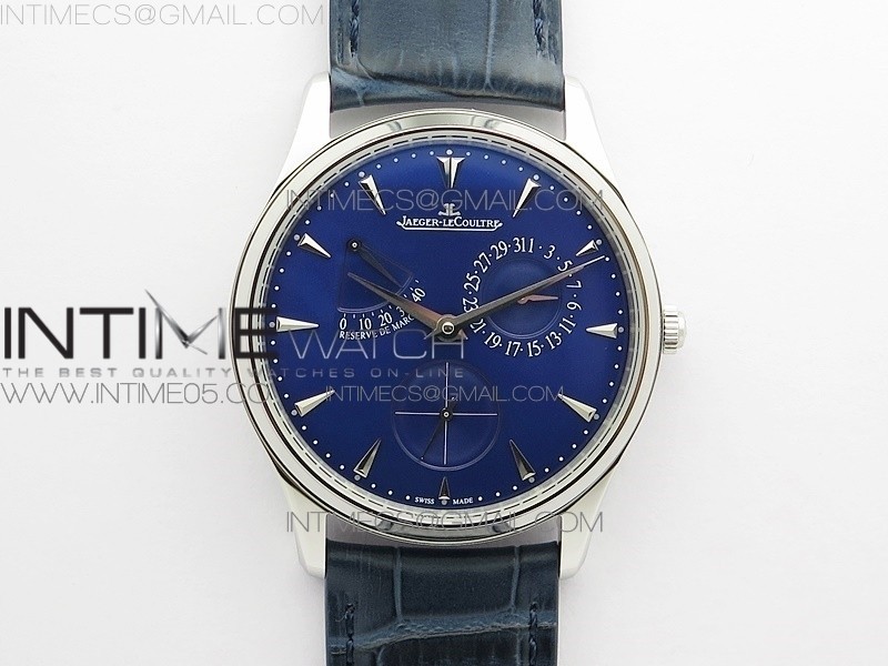 Master Ultra Thin Reserve de Marche SS ZF 11 Best Edition Blue Dial on Blue Leather Strap A938 V3 (Free gummy strap and tool)