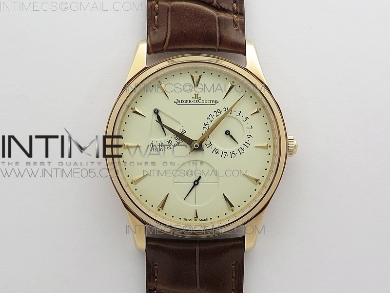 Master Ultra Thin Reserve de Marche RG ZF 11 Best Edition Cream Dial on Brown Leather Strap A938 V3 (Free gummy strap and tool)