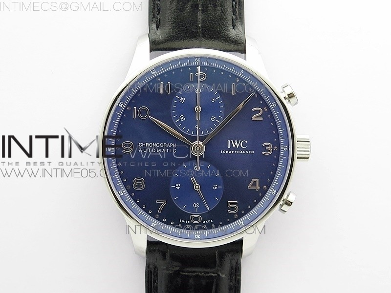 Portuguese IW371606 ZF V3 11 Best Edition SS Blue Dial on Black Leather Strap A96355