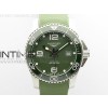 Conquest L3.840.4.56.6 Real Ceramic Bezel SS ZF 11 Best Edition Green dial On Green Rubber Strap A2824