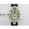 Reine de Naples 8928BB 33mm SS ZF 11 Best Edition White MOP Dial Roman Markers Diamonds Bezel on Black Fabric Strap A537