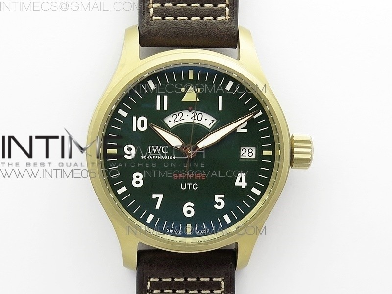 Pilot UTC Bronzo IW327101 ZF 11 Best Edition Dark Green Dial on Brown Leather Strap A35111