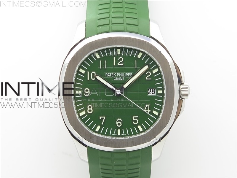 Aquanaut 5168G 42mm SS ZF 11 Best Edition Green Dial on Green Rubber Strap 324CS (Free box)